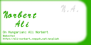 norbert ali business card